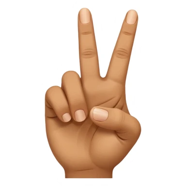 a closed hand with the index finger and middle finger pointing sticker