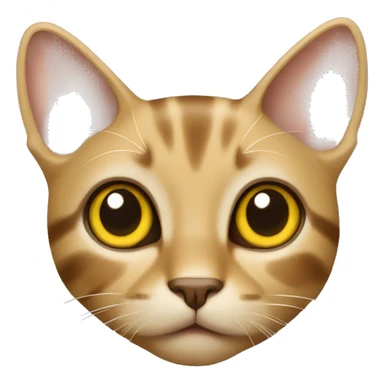cat with yellow big eyes, small nose, brown beige color with stripes sticker