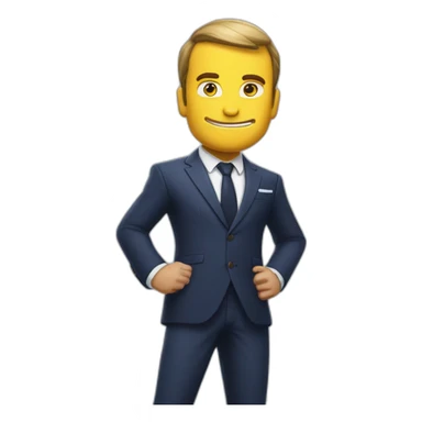 Macron qui joue à fortnite sticker
