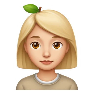 stylized bust, neutral tone, apple emoji style sticker