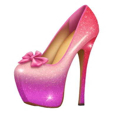 Pink ombre 9in high heels with glitter sticker
