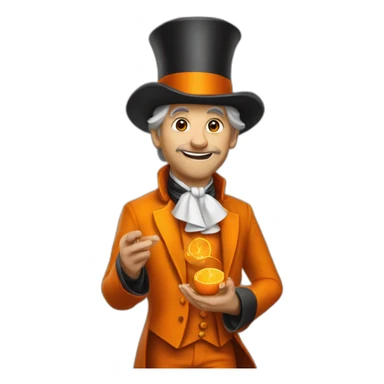 magicien habillé en orange sticker