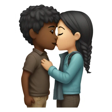 Girl kissing a boy sticker