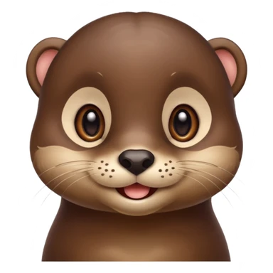 Cute Otter Face, smiling with big eyes sticker