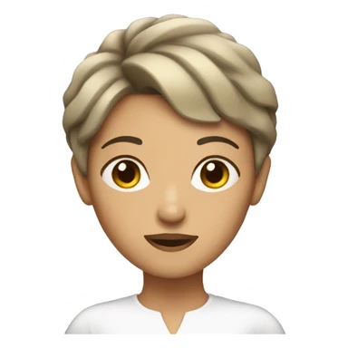 Woman with Short hair Holding a siren sticker