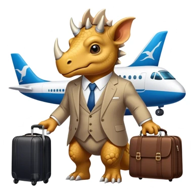 office triceratops in an airport sticker