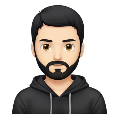 hackeur blanc cheveux noir barbe et capuche noir sticker