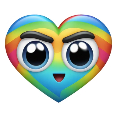 Rainbows heart with eyes  sticker