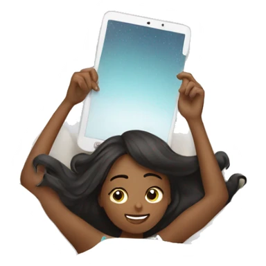 Girl laying in Bed and watching on Smartphone sticker