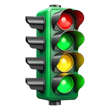 green traffic light stoplight with illuminated green light sticker