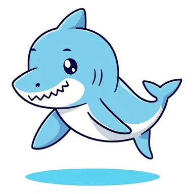 Shark wearing blue shoes sticker