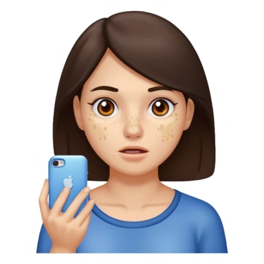 brunette woman with lots of acne sticker