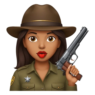 latina with gun in mouth sticker