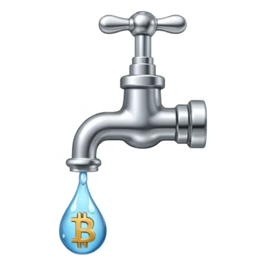 hazme una canilla y que las gotas de agua sean bitcoins sticker