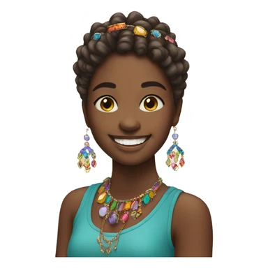 smiling girl with jewelry portrait sticker