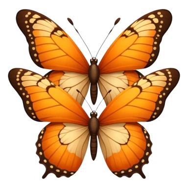 2 Orange brown butterflys sticker
