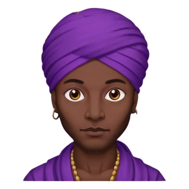 Con el planeta Saturno 🪐 (esto tiene que ser el elemento más importante) , un moro con turbante 👳🏾‍♂️ y la cara del diablo morada esta 😈  sticker