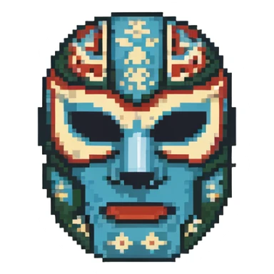 forest green, cream, and Carolina blue luchador mask sticker