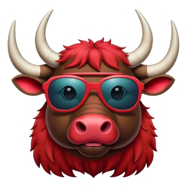 red water buffalo with sunglasses sticker