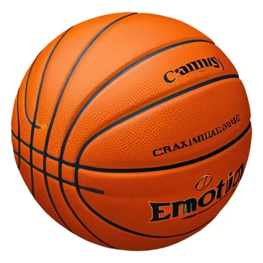 Cinematic Realistic image of a basketball resting on a polished court surface, with finely detailed textures and subtle reflective highlights, evoking a sense of calm before the game’s intensity sticker