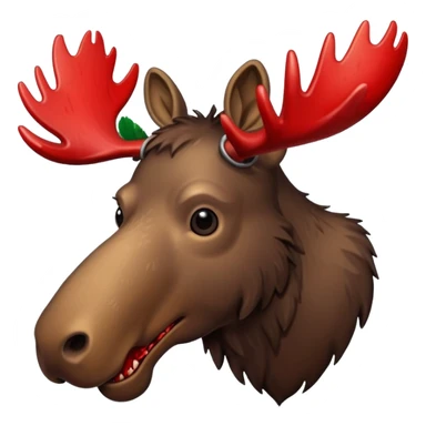 Moose head injured sticker