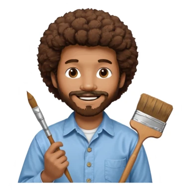 Bob Ross painting sticker