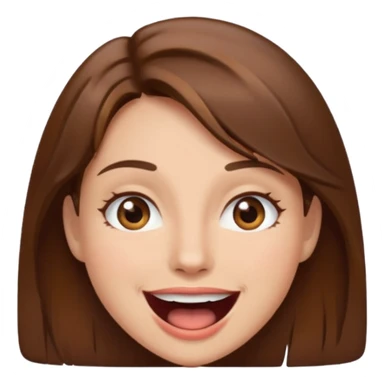 Woman brown hair with mouth open sticker