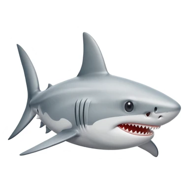 a light grey shark with a shell  sticker