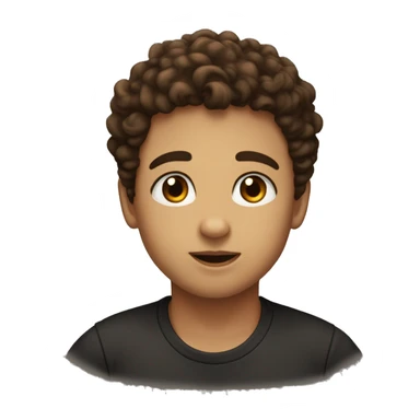 a boy a litel bit fat with brown eyes and with
curls semi blak sticker