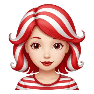 girl with hair looking like peppermint sticker