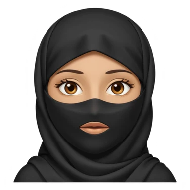 arab woman with niquab cover eyes sticker