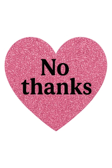  pink glitter No thanks heart, remove background sticker