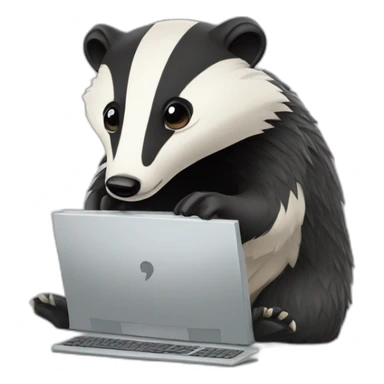 badger fusing with a computer sticker