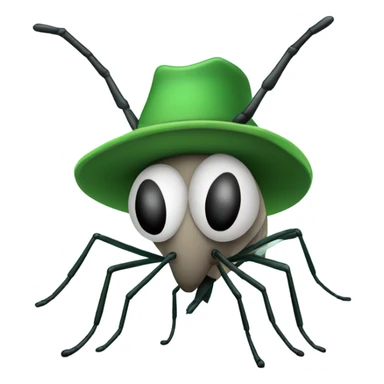 Mosquito with green and black hat sticker