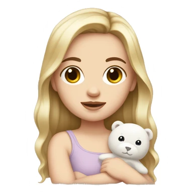 white girl with baby plushy sticker