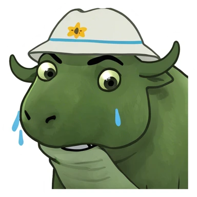 Sad crying buffalo sticker