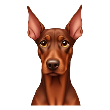 Red Doberman pinscher floppy ears sticker