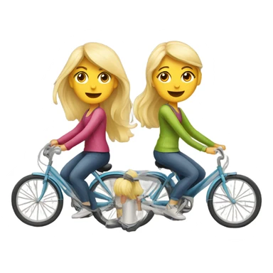 2 blonde girls on bikes sticker