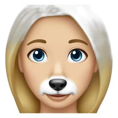 Woman-blond-with-corgi-with-blue-eyes sticker
