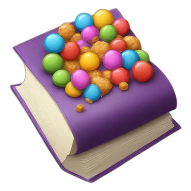 Livre ouvert avec des bonbon sur lui sticker
