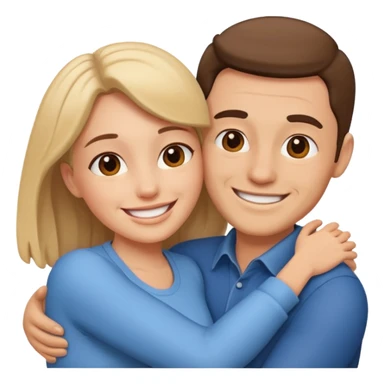 man and women hugs cutie sticker