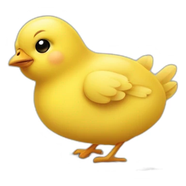 Little Yellow chick with a laptop sticker