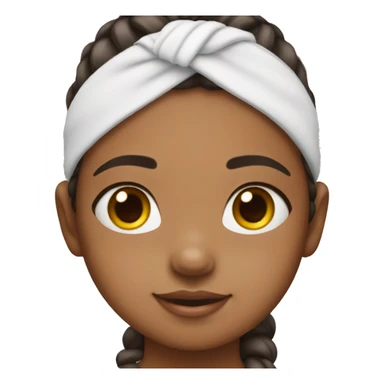 little girl wearing skincare headband holding stanley sticker