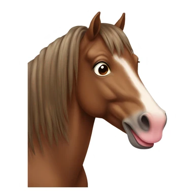 Brown horse with tongue out sticker
