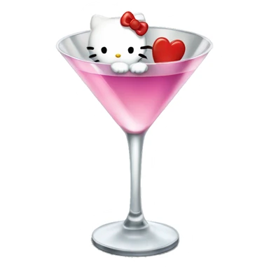 Hello kitty in a martini glass sticker