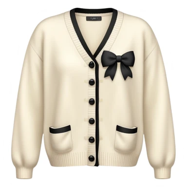 Realistic ivory cardigan with little black bows  sticker