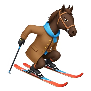 Dark horse on skis sticker