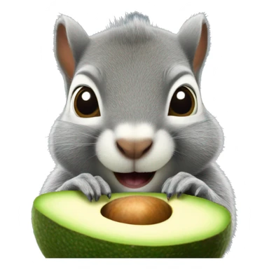 A fat gray American squirrel that eats avocados sticker
