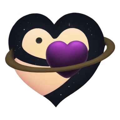 heart shape saturn sticker