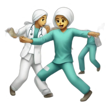 Palestinian hospital airstrike people gathered dancing sticker